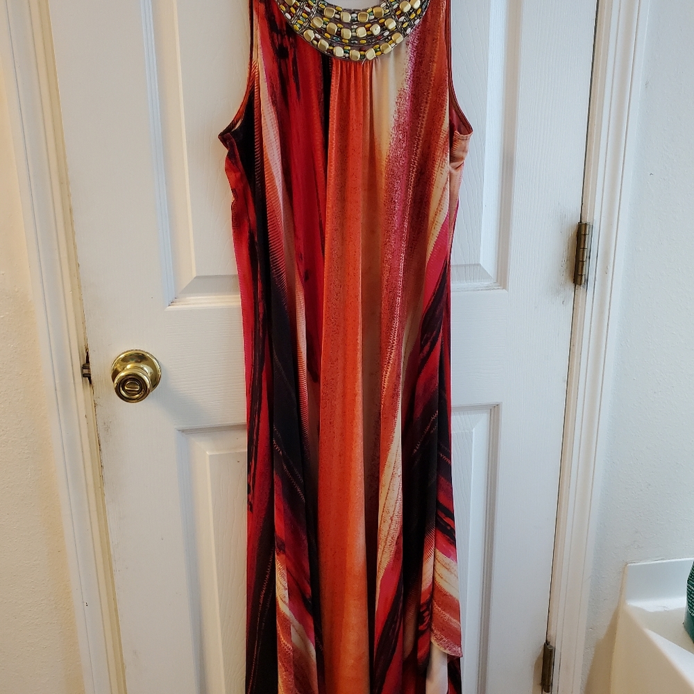 Multi-Color Red Summer Dress